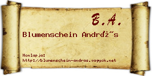 Blumenschein András névjegykártya